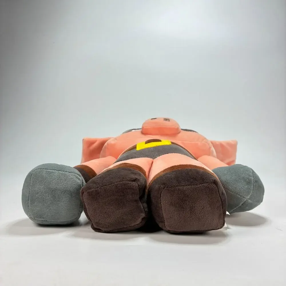 Minecraft Legends Piglin Runt Pink Grey Pixelated Soft Plush Toy Pillow Buddy